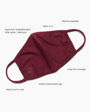 Load image into Gallery viewer, Face Mask (Burgundy - 5 Pack)