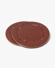 Load image into Gallery viewer, Leather Coasters (Enjoy the Journey - Set of 2 - Brown)